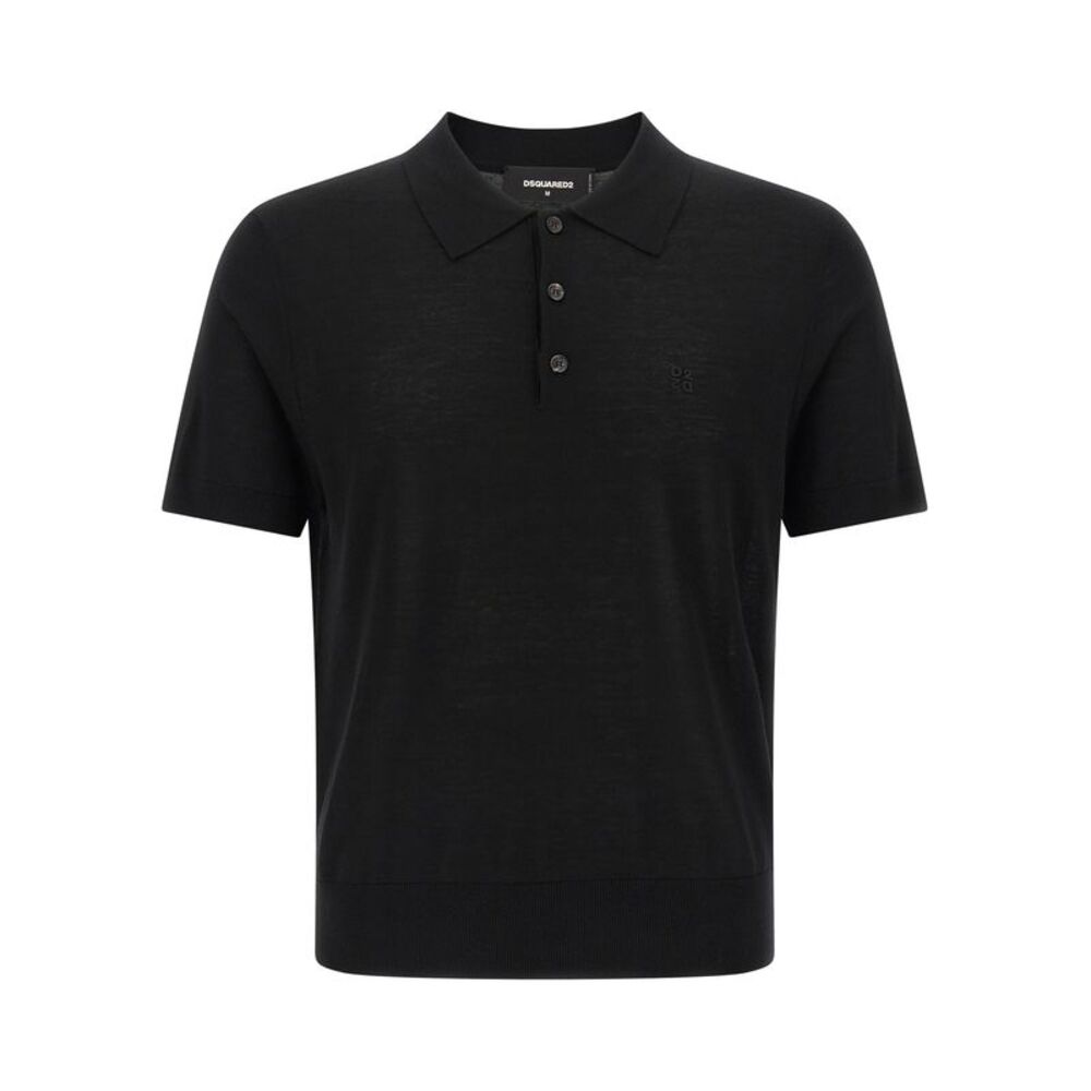 Dsquared² Black Wool Polo Men's Shirt